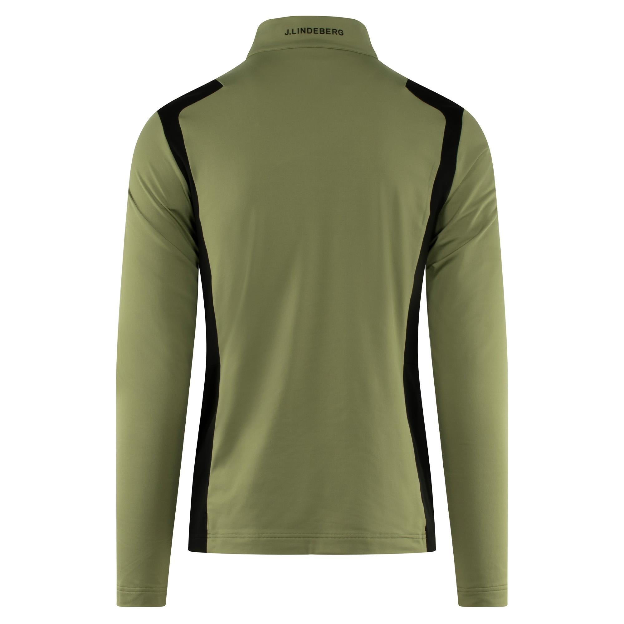 J Lindeberg Lukas Quarter Zip Mens Golf Mid Layer Oil Green
